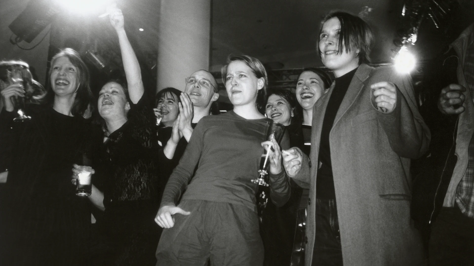A group of people partying