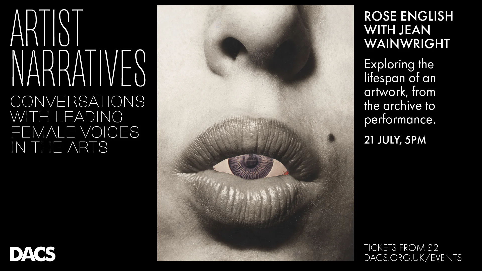 Post advertising event with image by Penny Slinger