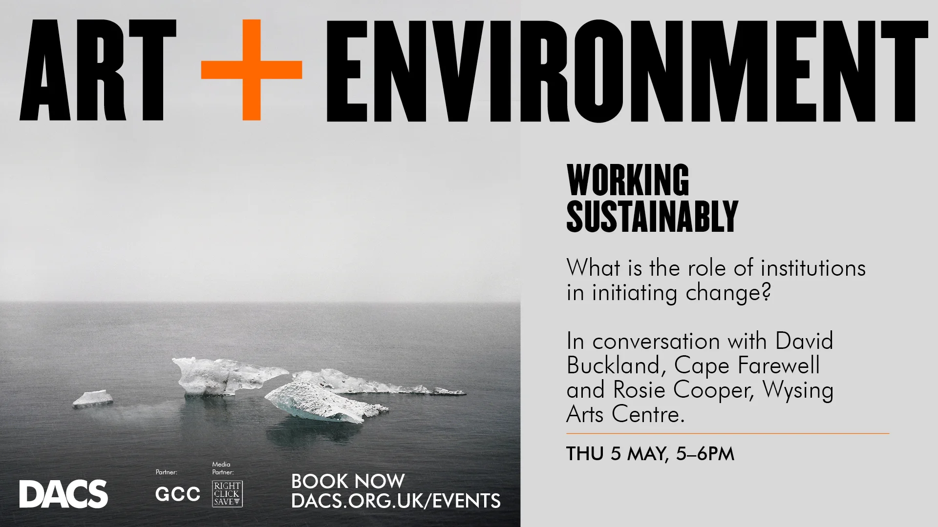 Poster advertising event on working sustainably