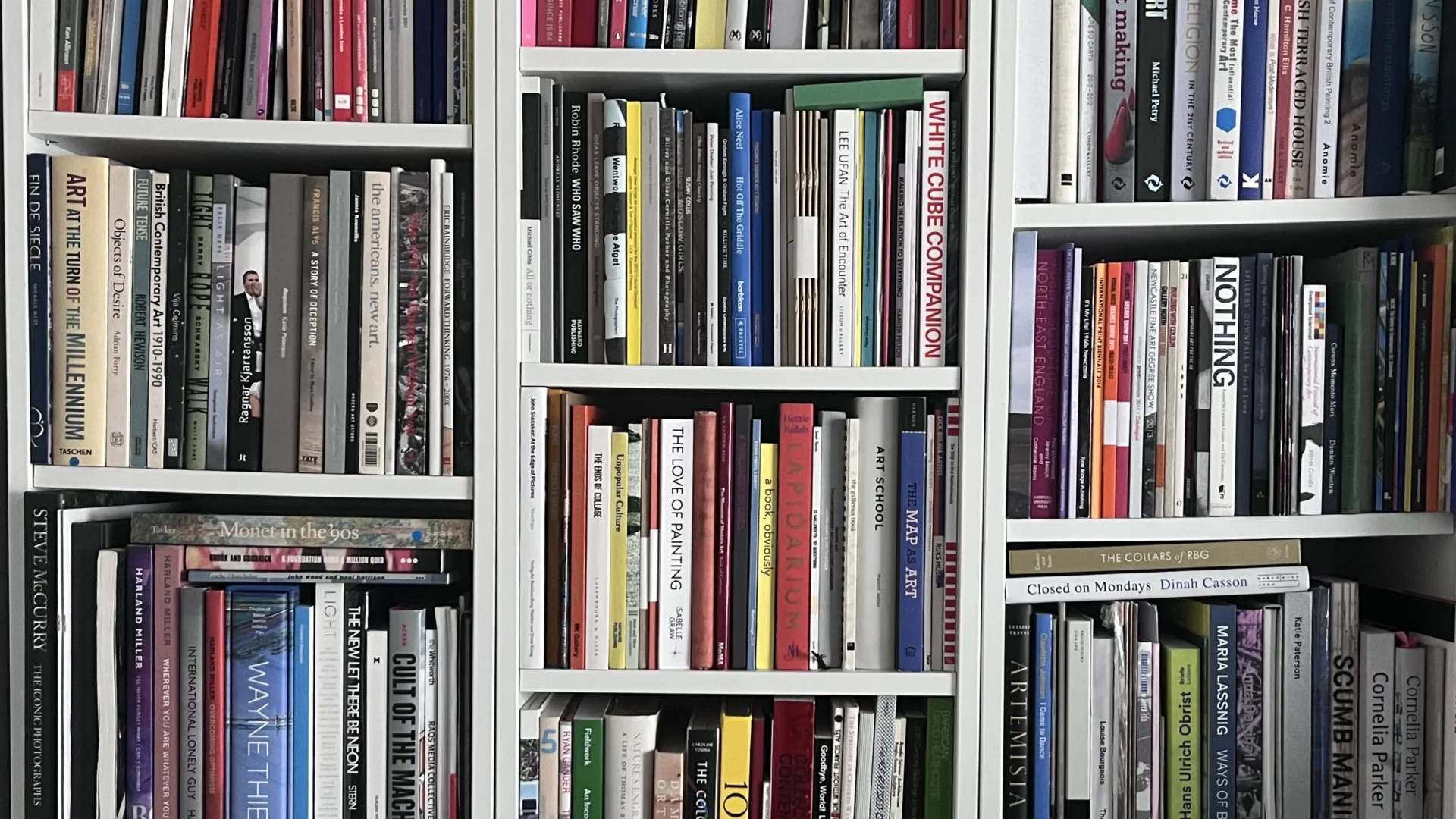 A close up of a bookcase