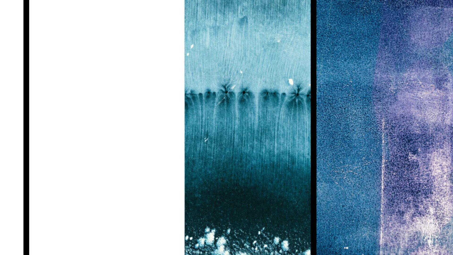 Abstract patches of different hues of blue in a rectangle