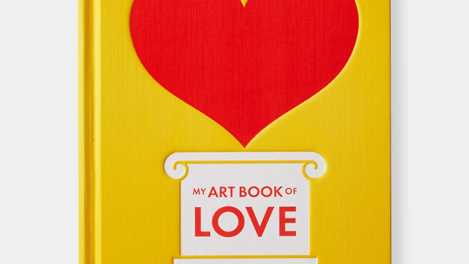 Book cover, A red heart symbol over a Doric column