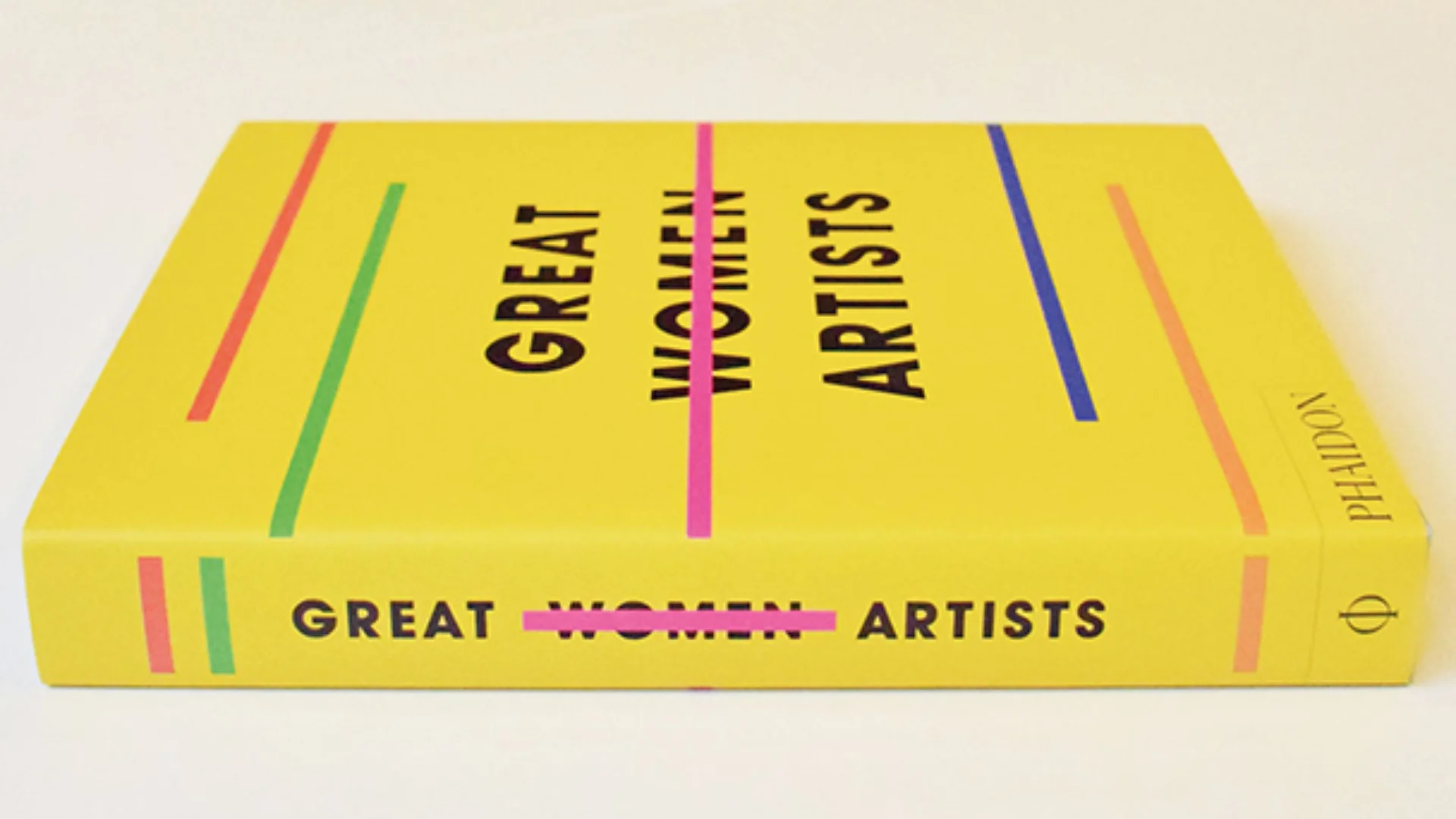A copy of the book titled Great Women artists, on which woman is struck out with a line
