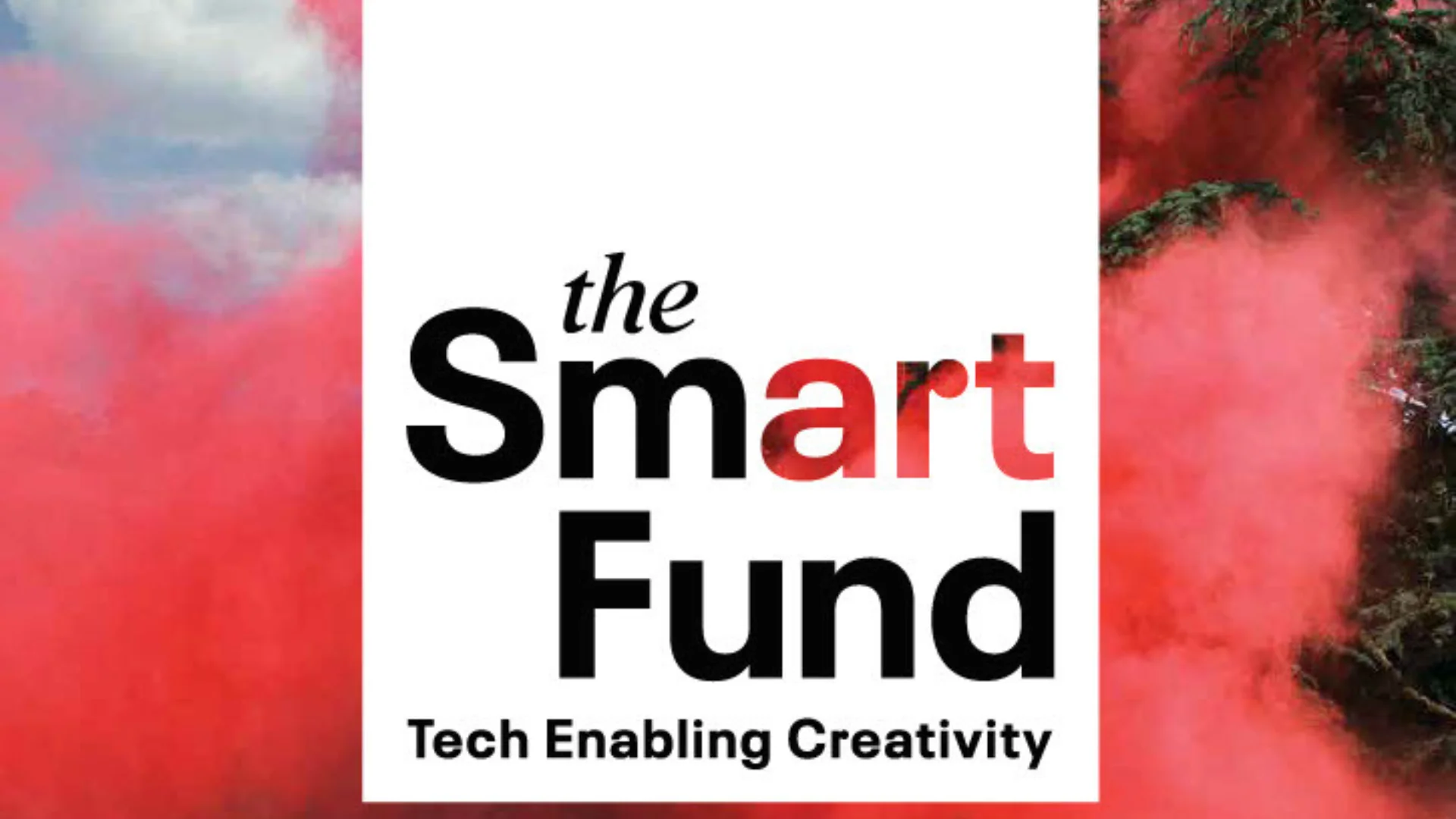 Smart Fund logo on red smoke background