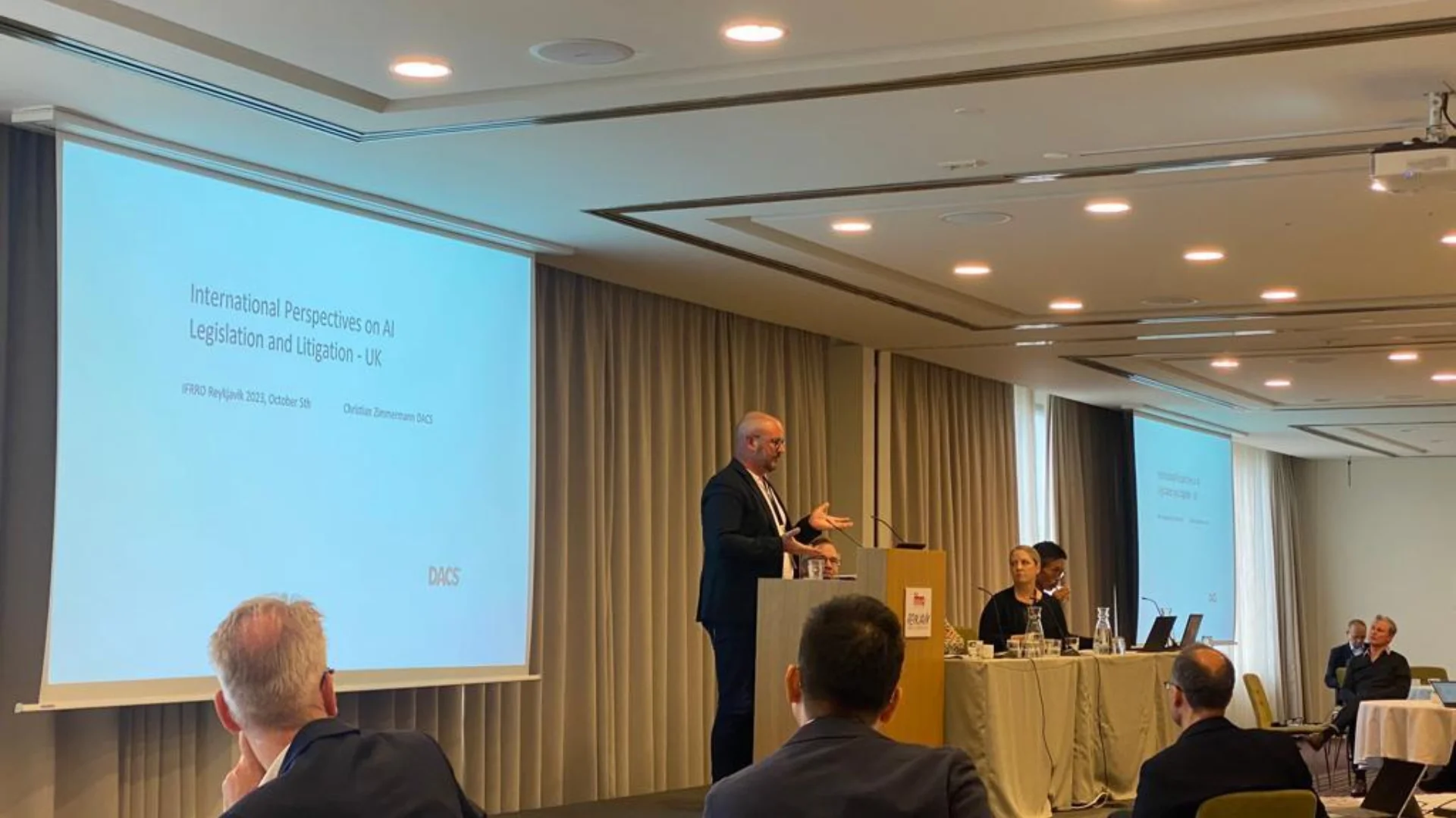DACS CEO Christian Zimmermann speaking at IFFRO 2023 General Assembly and World Congress.